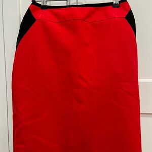 Worthington Red and Black Pencil Skirt